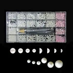 [셀러에이드]네일아트 대용량 각종 진주스톤 20종+픽커+핀셋 세트