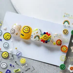 [셀러에이드]네일아트 5D 귀여운 스마일 케릭터 엠보 스티커 10종