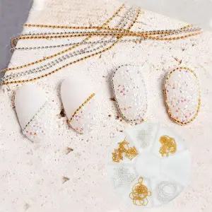 [셀러에이드]네일아트 슬림 네일 체인 0.6/0.8mm 볼 줄 체인 세트