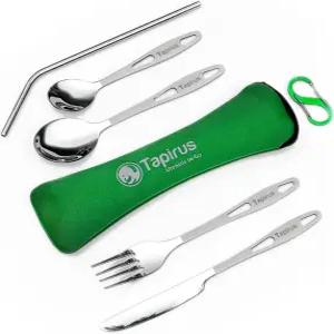 타피루스 캠프 도구 포장 6피스 휴대용 세트 내구성이 뛰어난 스테인리스 스틸 방수 케이스가 포함된