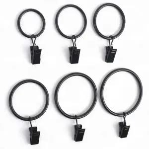 커텐레일 블랙 집게 10P 원형 커튼링 커튼집게