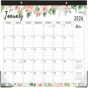 2026 데스크 캘린더 - 2026년 1월 12개월 대형 월간 2026-2027 17인치 x 12인치 패드 규칙 블록 할 일 목록