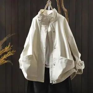 여성 캐주얼 가을 코트 차이나 점퍼 바람막이 투포켓 솔리드 OP3