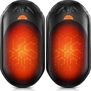 AI 핸드 워머 충전식 2팩 6000mAh 20시간 길이 난방 전기 휴대용 포켓 히터 사이즈 크리스마스 선물