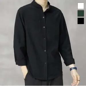시원소재 모던스타일 차이나카라 남성 린넨 긴팔 셔츠