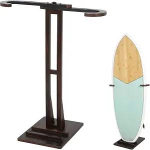 JUSTOP 서핑보드 스탠드 랙 바닥에 서 있는 디자인의 튼튼한 쇼트보드 및 롱보드 정리함 비치 우드 1PCS