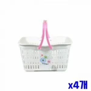 [SBD] 트임 손잡이 디자인 흰색 보관함 목욕용 목욕 바스켓 소품