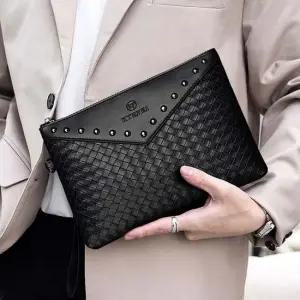 남성 M사이즈 모던 블랙 클러치백 직장인백