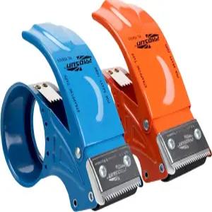 프로순 2팩 금속 포장 테이프 디스펜서 건 2인치 와이드 / 3인치 내부 용지 코어 파란색 주황색