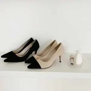 면접구두 스웨이드 소재 블랙투톤 앞코 디테일 펌프스힐 구두