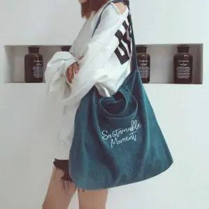 숄더백 여성 소프트 쇼퍼백 코듀로이 골덴 빅사이즈