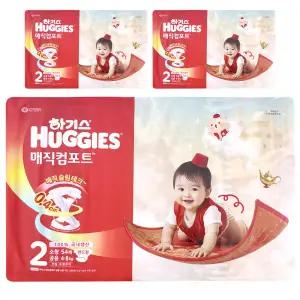 하기스 매직컴포트 밴드 기저귀 2단계 밴드형 소형 공용 54매 3팩