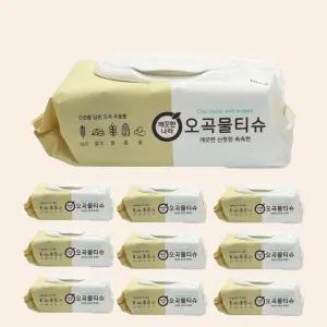 깨끗한나라 오곡물티슈 캡형 100매 10팩