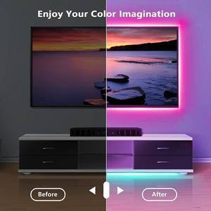 블루투스 USB LED 스트립 라이트 5050 SMD 5V RGB 조명, 유연한 램프 테이프, 리본 자체 접착 TV 데스크탑