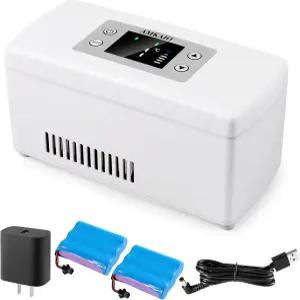 휴대용 인슐린 쿨러 여행 케이스 - 대용량 성 냉장고 디지털 온도 조절기 0°-18 LCD 디스플레이 펜 보관