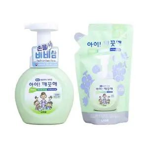 아이 깨끗해 핸드 솝 항균 폼 본품 앤 리필 청포도향