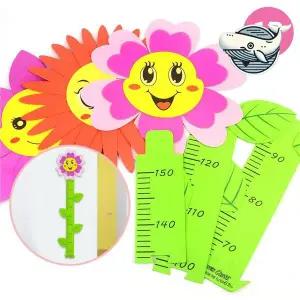 귀여운 꽃 키재기 스티커 벽부착형 성장 측정기