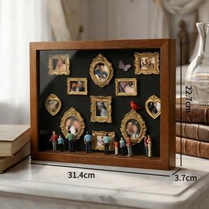 DIY 미니 사진 프레임 실루엣 기념 상자 발렌타인데이 결혼 발광 디스플레이 박스 홈 데코 귀여운 선물