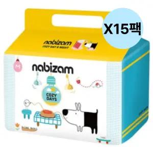 나비잠 밴드형 기저귀 코지 아기 초슬림 중형 X15팩