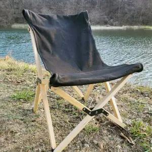 TBZ TN 캠핑 원목 우드 로우체어(블랙)