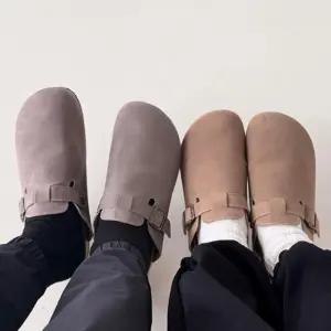 [옷자락]남녀 공용 사이드 버클 스웨이드 데일리 편안한 뮬 블로퍼 슬리퍼