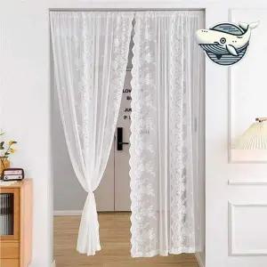 우아한 레이스 현관 커튼 압축봉 대형 홈캉스