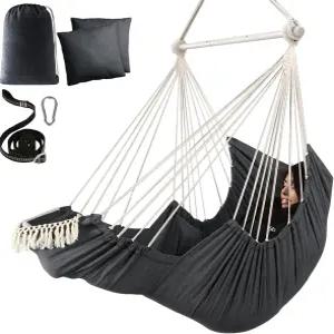 발 받침대가 있는 치희 해먹 의자 걸이 2 쿠션 맥스 500파운드 튼튼한 금속 스프레드 바 접이식 쉬운 보관