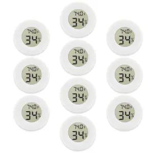 로주나 10팩 미니 온도계 습도계 소형 디지털 전자 온도 온실 정원 지하실 냉장고 메이슨 병(화이트)용