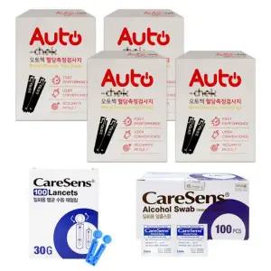 오토첵 혈당측정지 200매 + 채혈침100개 +소독솜100매