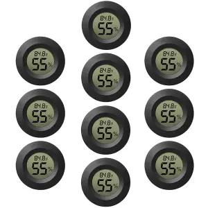 로주나 10팩 미니 온도계 습도계 소형 디지털 전자 온도 온실 정원 지하실 냉장고 메이슨 병용 실내 LCD