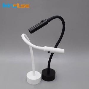 LED 유연한 호스 벽 램프 1W 3W 책 독서 연구 침대 옆 조명 호텔 머리판 구즈넥 미니 스포트라이트 스위치