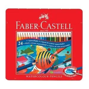 [셀러에이드]파버카스텔 수채색연필 24색 틴케이스 115930 미술용품 빨강케이스