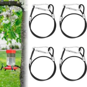 새 모이통 후크용 오토링 4개 와이어 18인치 걸이식 강철 케이블 카라비너 체인 로프 트리 플랜터 랜턴