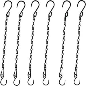 식물 걸이용 세르버그 체인 11인치 블랙 걸이 새 모이통 후크가 달린 작은 바구니 키트 11인치6PCS