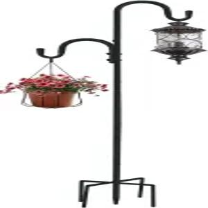 야외 조류 먹이기용 78인치 더블 셰퍼드 후크 걸이식 식물 태양광 조명 조절 가능한 78/62/46/30인치 폭