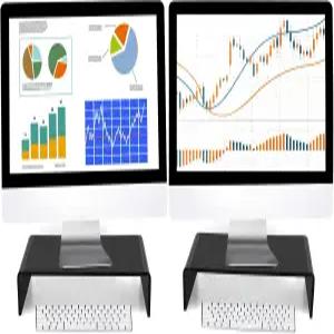 Jetec 2개 아크릴 모니터 스탠드 데스크톱 비디오 라이저 책상 선반 컴퓨터 노트북 TV 화면 정리 교사의 날