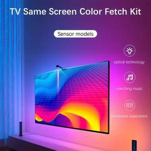 컬러 픽킹 센서가 있는 LED TV 백라이트 RGB-IC 스트립 조명 앱 제어 음악 동기화 55-75인치 PC/TV 앰비언