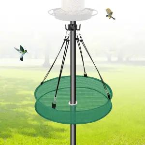 20인치 폴 장착 새 모이통용 씨앗 캐처 트레이 구멍이 있는 후프 야외 뒷마당 정원용 1인치 1