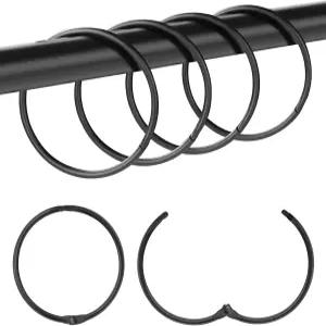 30개 샤워 커튼 후크 메탈 원형 로마 반지 방청 장식 링 블랙