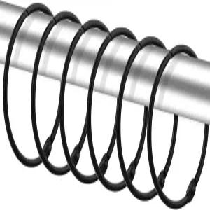 욕실 샤워봉용 24팩 커튼 링 방청 장식 금속 원형 후크 블랙