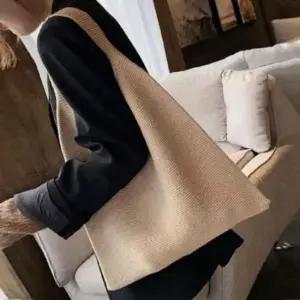 니트샵모리 백 가벼운 디자인 숄더 손뜨개 쇼퍼백