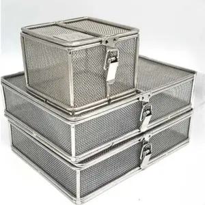 사각 높이 정리함 메쉬 철제바구니 물류 케이지 대형 이동식