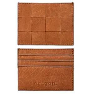 26SS  체크 위브드 레더 카드지갑 8017 TAN