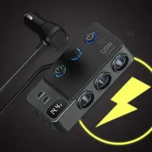 알토 차량용 3구 5포트 멀티충전기 MX490