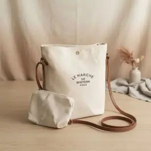 [다잇템] 여성용 토트백 콘트라스트 정리 큰 패브릭 스트랩