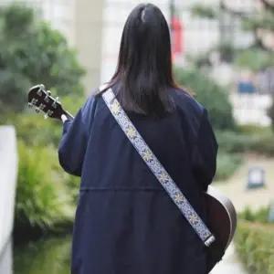 기타 스트랩 어쿠스틱 일렉트릭 악기 멜빵 자수 줄