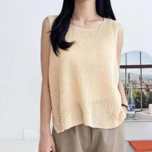 [셀러에이드]여성 여름 언발 민소매 나시 니트 티셔츠 박스핏 민소매나시