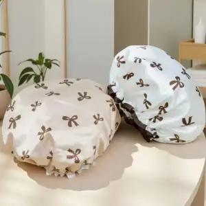 두꺼운 이중 샤워캡 방수 헤어캡 머리캡