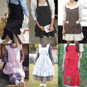 원피스 어린이집 앞치마 린넨 방수 프릴 롱 카페 바리스타 공방 주방