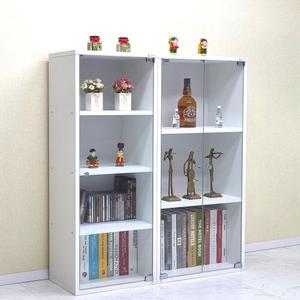 드림퍼니처 드림1036 유리문 깊이30cm A4화일 3단 장식장 4단 수납장 책장 공간박스 피규어진열장 틈새장 소품장